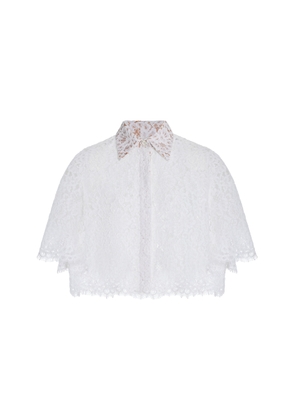 Michael Kors Collection - Cropped Lace Shirt - White - US 2 - Moda Operandi