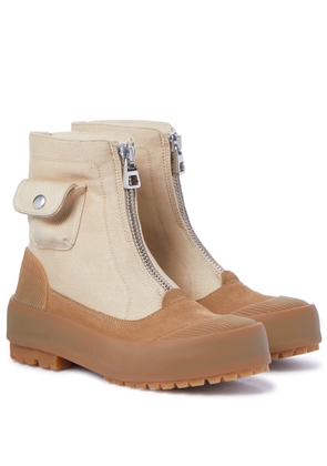 JW Anderson Duck suede-trimmed ankle boots