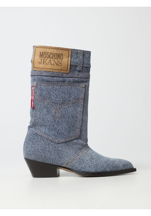 Flat Ankle Boots MOSCHINO JEANS Woman colour Blue