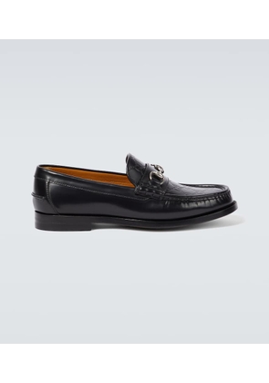 Gucci Horsebit debossed GG leather loafers