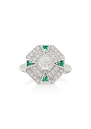 Melis Goral - 18K White Gold; Diamond And Tsavorite Ring - Green - US 7 - Moda Operandi - Gifts For Her
