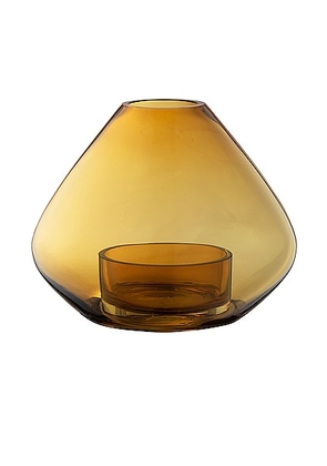 AYTM Uno Small Lantern and Vase in Amber - Yellow. Size all.