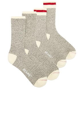 Beams Plus Rag Socks in Gray - Grey. Size all.
