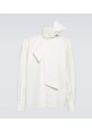 Saint Laurent Bow-detail cotton poplin shirt