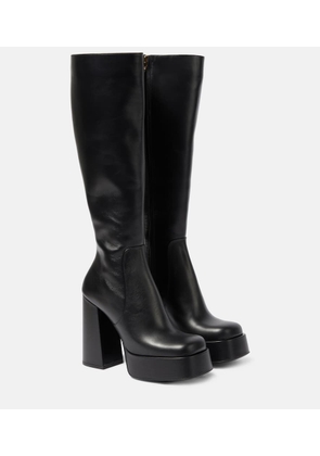 Versace Aevitas leather platform knee-high boots