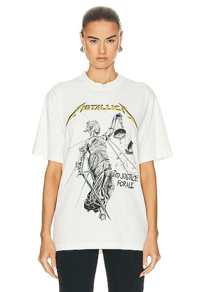 SIXTHREESEVEN Six Three Seven Metallica T-Shirt in Creme - White. Size L (also in ).