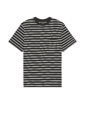 Beams Plus Multi Stripe Pocket Tee in Cool Grey - Grey. Size S (also in ).