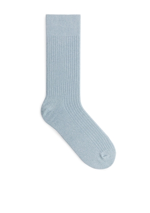 Supima Cotton Rib Socks - Turquoise