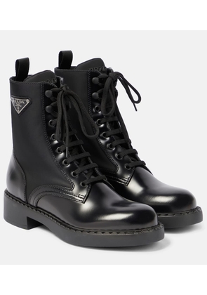 Prada Nylon and leather combat boots