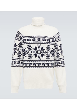 Brunello Cucinelli Jacquard turtleneck cashmere sweater