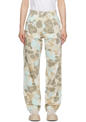 Objects IV Life Beige & Blue Camouflage Jeans