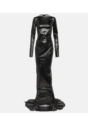 Rick Owens Ruched coated cotton gown