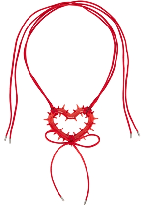 HUGO KREIT Red Spiky Heart Necklace