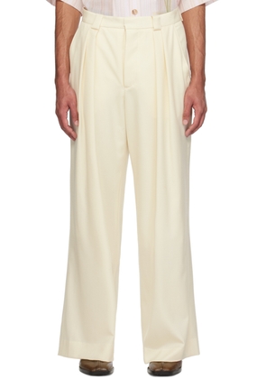 King & Tuckfield Off-White Wide-Leg Trousers