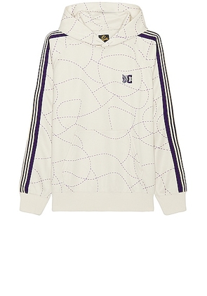 Needles X DC Track Hoodie in Ivory - Ivory. Size L (also in M, S, XL/1X).