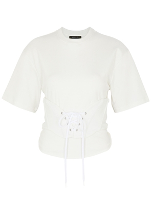 Mugler Cotton Corset T-shirt - Off White - M (UK12 / M)