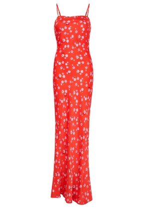 Rotate Sunday Floral-print Satin Maxi Dress - Red - 38 (UK10 / S)
