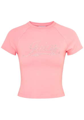 Juicy Couture Retro Logo-embellished Cotton T-shirt - Light Pink - M (UK12 / M)