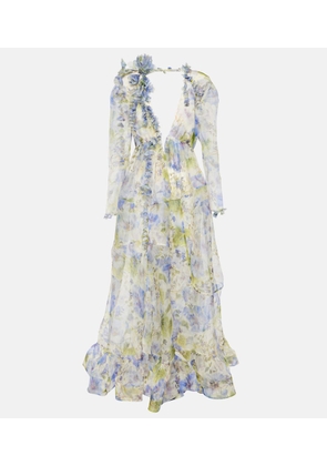 Zimmermann Natura floral-appliqué silk organza gown
