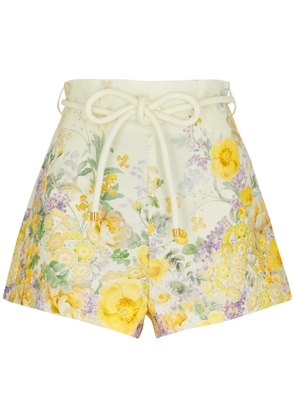 Zimmermann Harmony Floral-print Linen Shorts - Yellow - 0 (UK 8 / S)