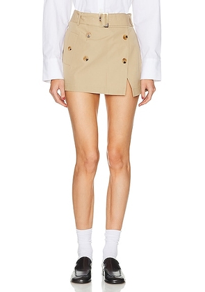 SANS FAFF Mercer Trench Skirt in Camel - Brown. Size M (also in L, S, XS).