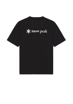 Snow Peak SP Back Printed Logo T shirt in Black - Black. Size M (also in S).
