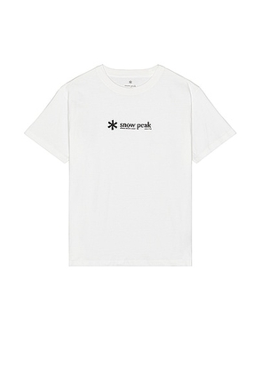 Snow Peak Soft Cotton Logo Short Sleeve T-Shirt in White - White. Size L (also in S, XL/1X).