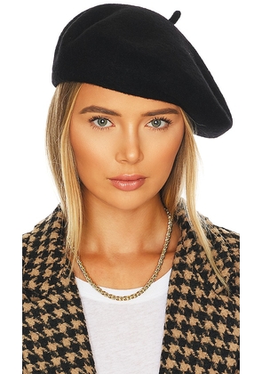 Hat Attack Classic Wool Beret in Black.