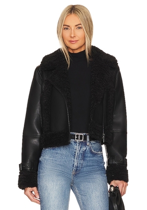 Apparis Jay Vegan Leather Jacket in Black. Size S, XL, XS.