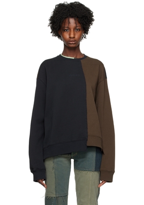 (di)vision Black & Brown Asymmetrical Sweatshirt