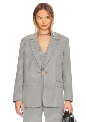 Bardot Pin Stripe Blazer in Grey. Size 10, 4, 6, 8.
