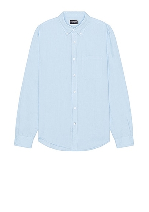 Club Monaco Long Sleeve Solid Linen Shirt in Light Blue Base - Baby Blue. Size L (also in M, S, XL/1X).