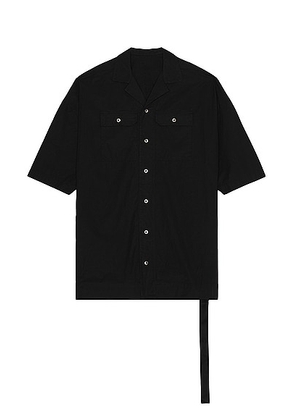 DRKSHDW by Rick Owens Magnum Tommy Shirt in Black - Black. Size L (also in M, S, XL/1X).