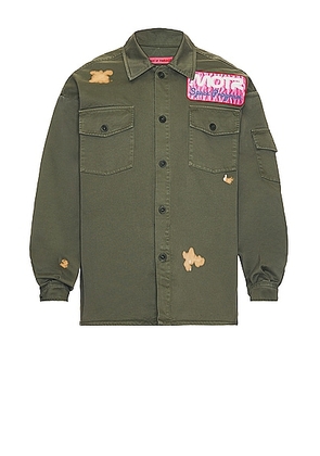 Members of the Rage Army Overshirt in Military Green - Army. Size L (also in M, S, XL/1X).