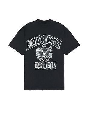 Balenciaga Medium Fit T-shirt in Washed Black & Black - Black. Size L (also in M, S, XL/1X).