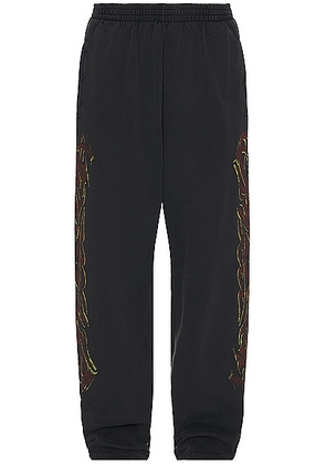 Balenciaga Baggy Sweatpant in Faded Black & Red - Black. Size L (also in M, S).