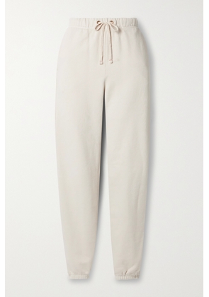 Les Tien - Dylan Tapered Cotton-jersey Track Pants - Ivory - x small,small,medium,large,x large