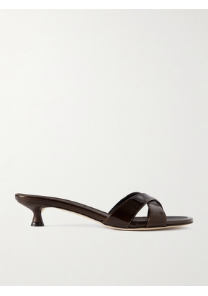 aeyde - Stina Patent-leather Mules - Brown - IT35,IT36,IT36.5,IT37,IT37.5,IT38,IT38.5,IT39,IT39.5,IT40,IT40.5,IT41,IT41.5,IT42