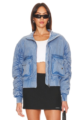 Free People Flying High Bomber in Blue. Size M, S, XS.