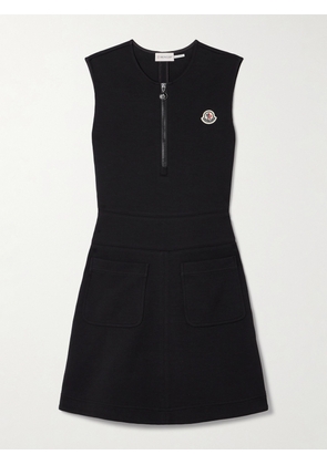 Moncler - Cotton-blend Jersey Mini Dress - Black - xx small,x small,small,medium,large,x large