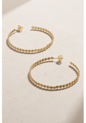 Sydney Evan - Large Daisy 14-karat Gold Diamond Hoop Earrings - One size