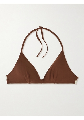 Eres - Cubisme Patchwork Triangle Bikini Top - Brown - FR38,FR40,FR42,FR44