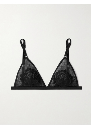 Dolce & Gabbana - Tulle And Lace Soft-cup Triangle Bra - Black - 1,2,3,4,5