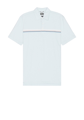 Faherty Short Sleeve Movement Pique Polo in Baby Blue. Size M, S, XL/1X.