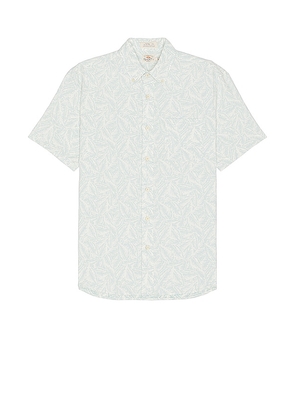 Faherty Short Sleeve Breeze Shirt in Teal. Size S, XL/1X.
