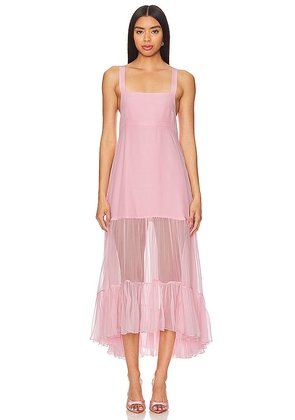 Azeeza Bellevue Midi Dress in Pink. Size M, S, XS.
