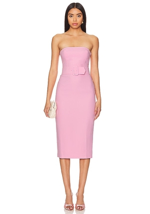 Amanda Uprichard Fae Midi Dress in Pink. Size M, S, XL.