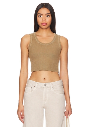 AGOLDE Cropped Poppy Tank in Brown. Size M, S, XL, XS.