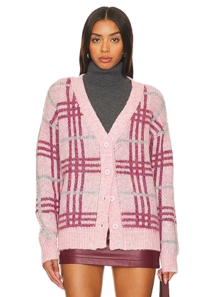 Lovers and Friends Damia Plaid Cardigan in Rose. Size S, XL, XS, XXS.