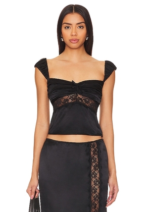 MAJORELLE Maura Top in Black. Size XS.